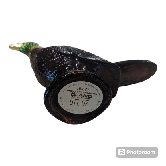 Vintage Avon Pheasant Leather After Shave Glass Decanter 5 oz Empty - Picture 5 of 5